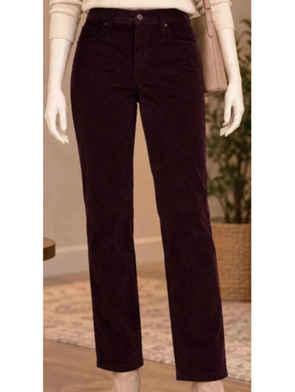Chaps maroon straight leg pants
